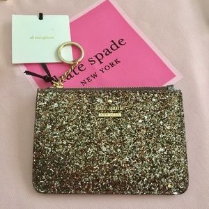 Kate Spade Bitsy Glitter Key Fob Card Coin Holder